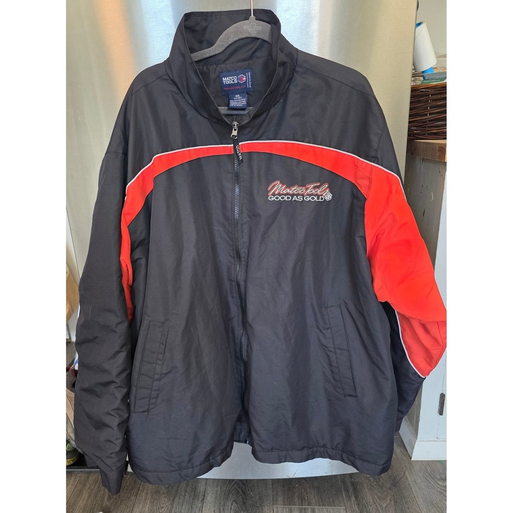 Matco Tools Mens 4XL Jacket Black Red Good As Gold Fleece Lined Windbreaker